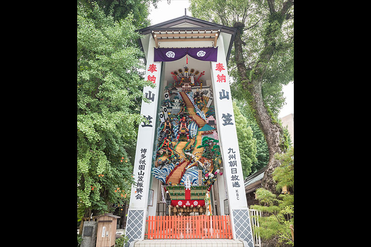 2020年の櫛田神社の飾り山笠(表)　撮影：マツモトカズオ