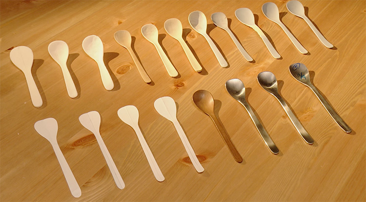 The production process for a dinner spoon Courtesy of Nihon Yoshokki, Co. Ltd.